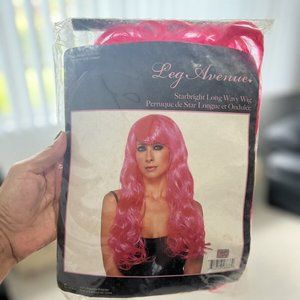 Sexy Leg Avenue Neon Pink Starbright Long Wavy Rave Costume Wig